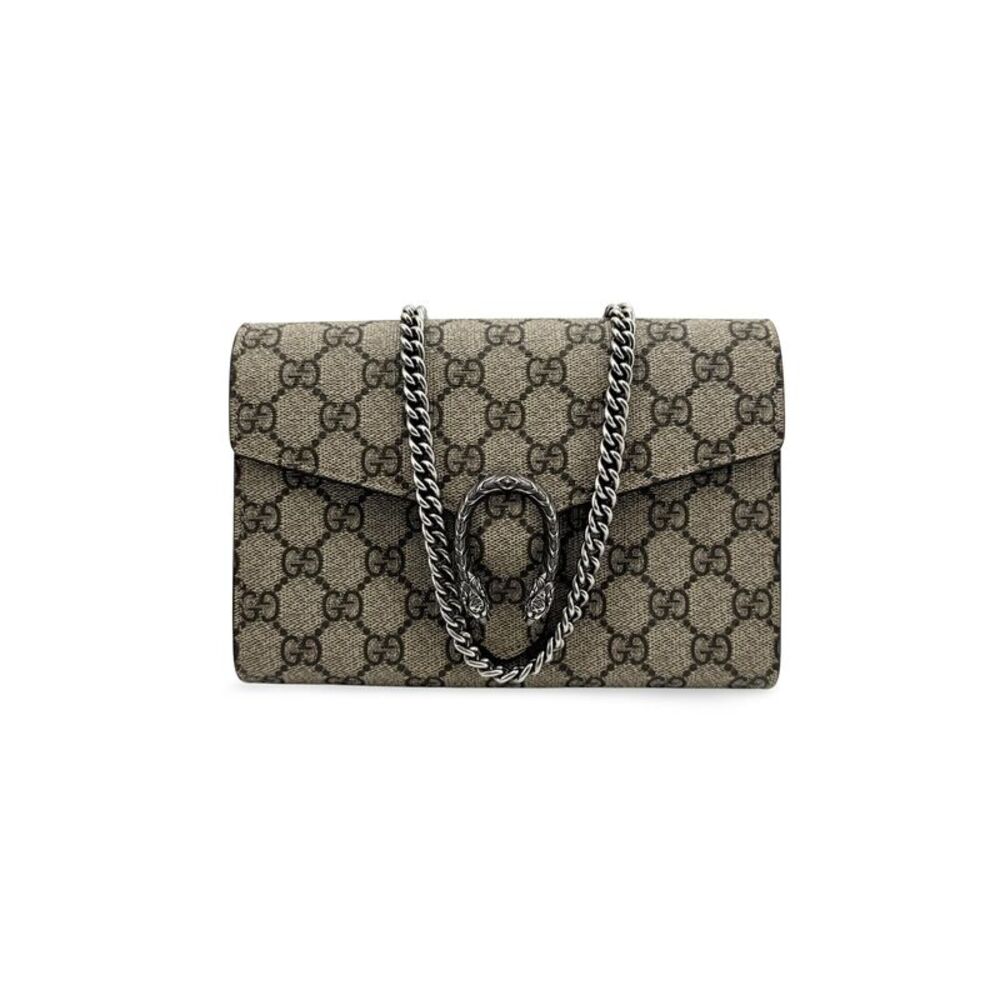 Gucci Dionysus GG Supreme Super Mini Chain Crossbody Bag Beige